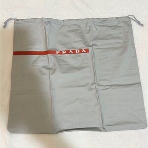 Authentic Prada Gray shoes Dust Cover Bag Nylon Drawstring sport gym travel